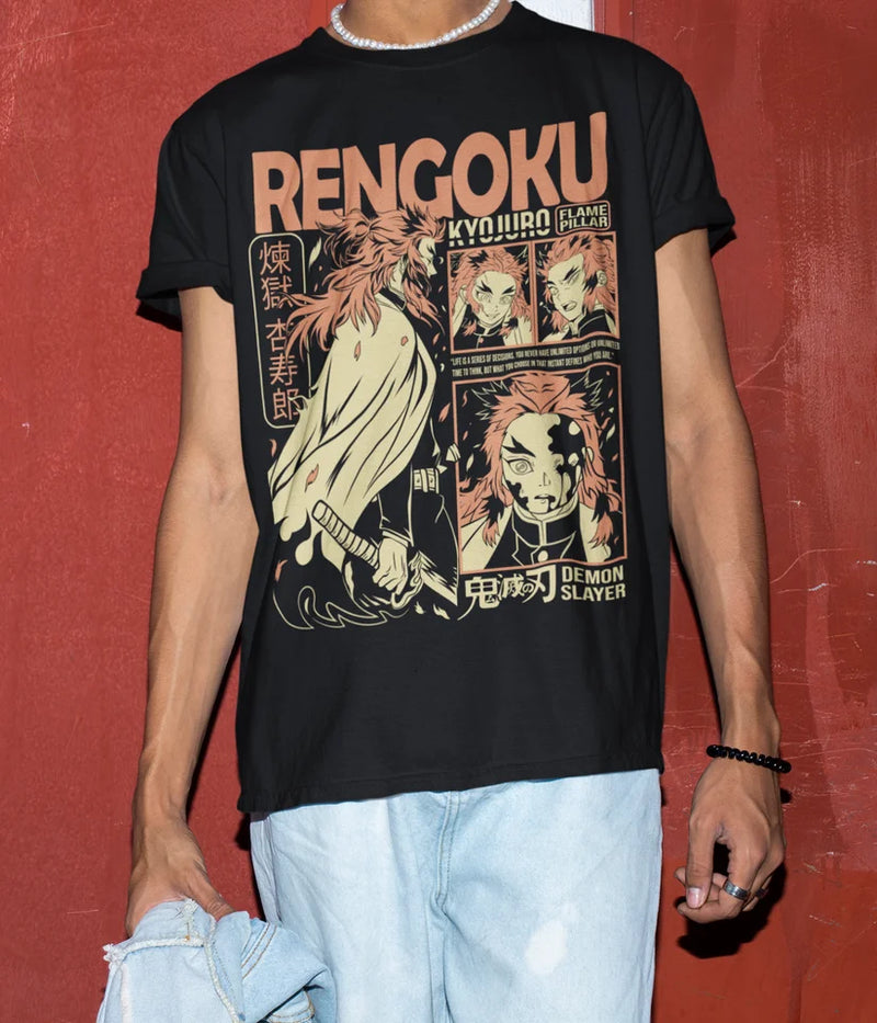 Kyojuro Rengoku T-Shirt Demon Slayer  Vintage