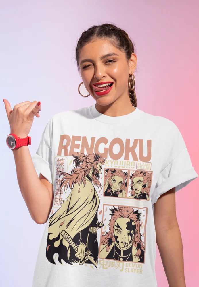 Kyojuro Rengoku T-Shirt Demon Slayer  Vintage