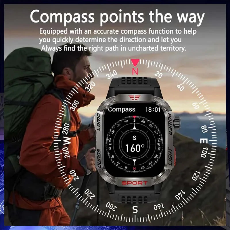 2024 New For Xiaomi Outdoor Military Smartwatch  GPS Track Bluetooth Call